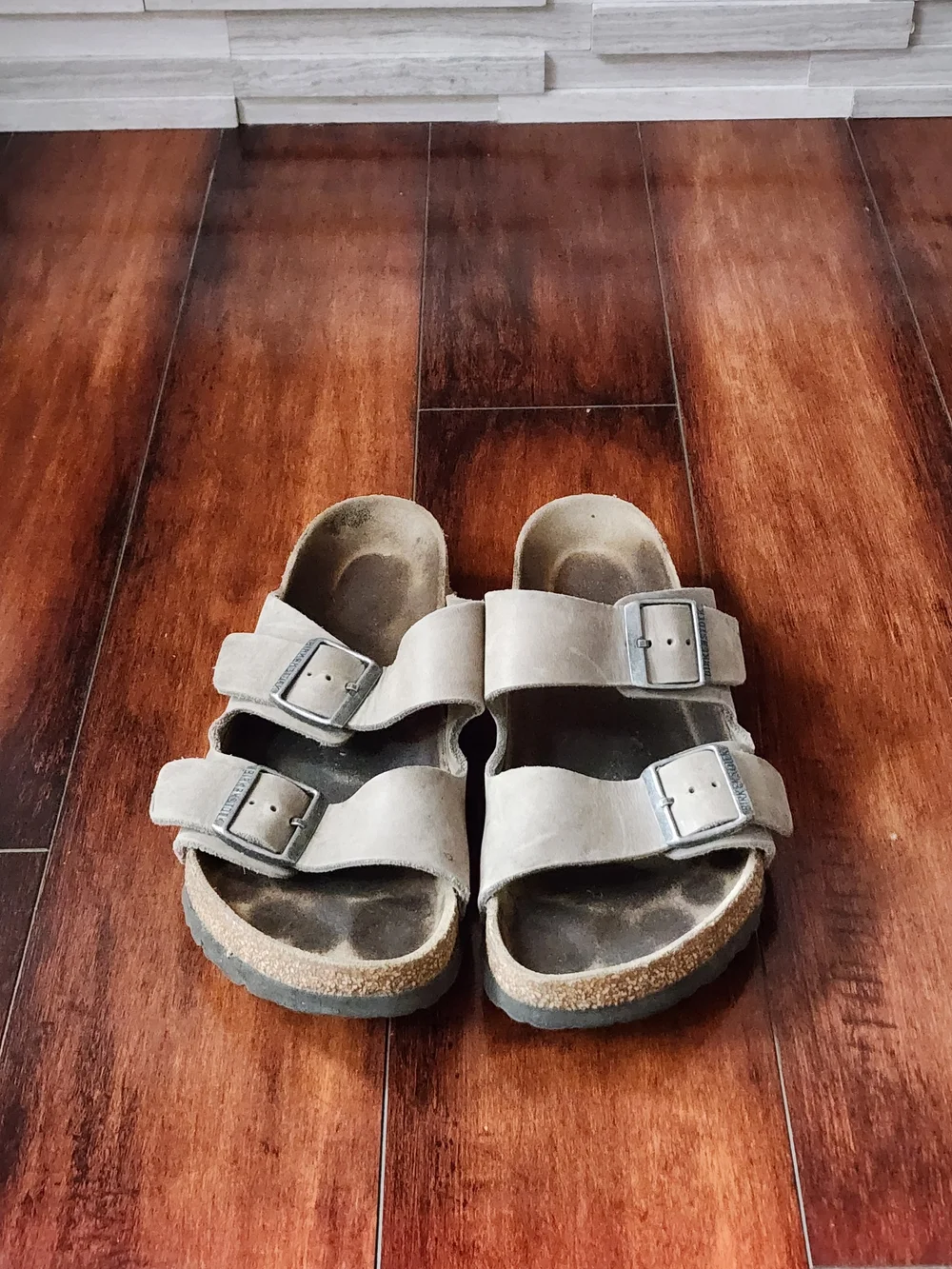 Birkenstock Arizona Taupe Suede Sandals Women's US 10 EU 41 Double Strap Comfort
